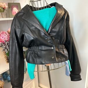 Black leather jacket
